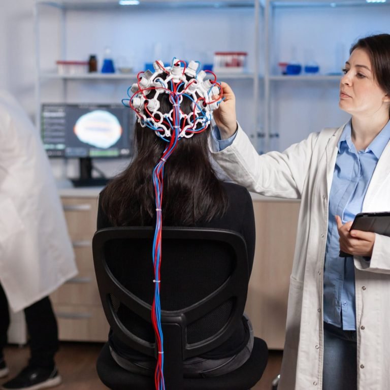Professional doctor in neuroscience developing treatment for neurological diseases